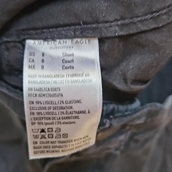 American Eagle Black Super High Rise Baggy Wide Leg Cargo Pant - Picture 5 of 5